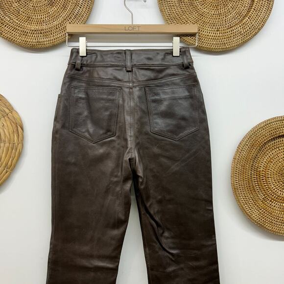 Vintage Maxima Wilsons Leather Neutral Brown Leather Straight Leg Pants 2 - Picture 8 of 11